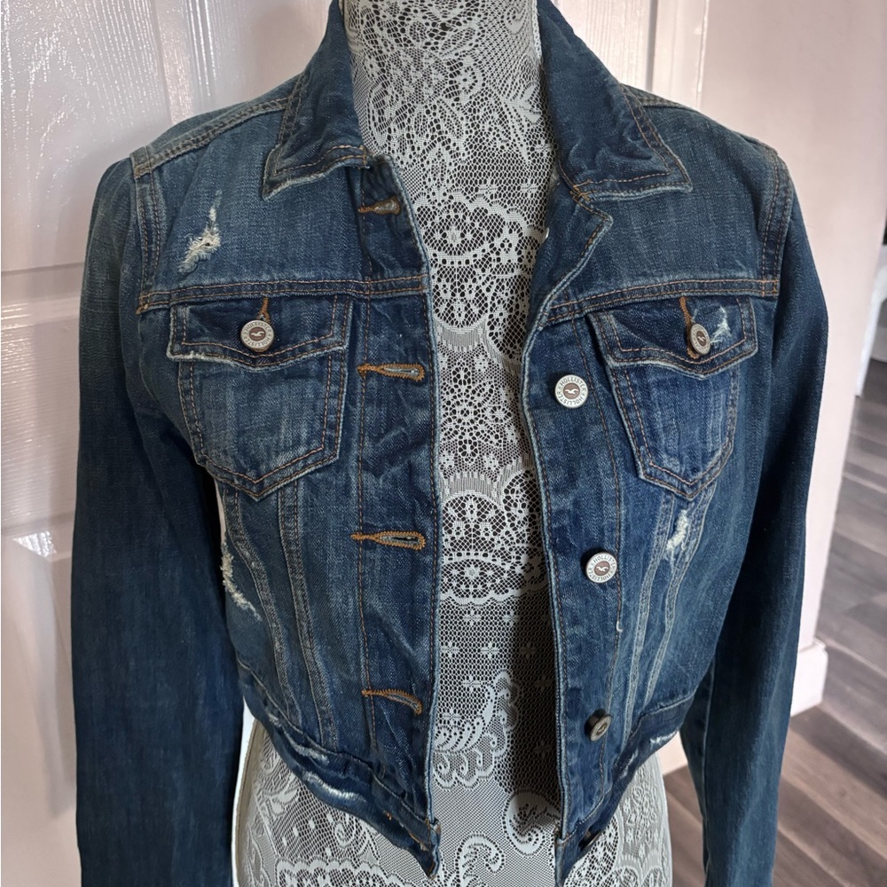 HOLLISTER Girls Denim Jacket SZ S - LIKE NEW